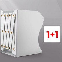 1+1 라이프핵 늘어나는 자바라 책고정 북엔드 책꽂이, 블랙+블랙