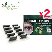 굿라이프 브라이트 비전 30정 2팩 빌베리 10000mg GOODLIFE NUTRITION Bright Vision, 2개