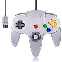 2팩 N64 컨트롤러 클래식 유선 비트 게임 패드 조이스틱 울트라 비디오 콘솔 그레이, 한개옵션1, 01 Grey