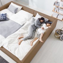 젠티스 스퀘어 모던 저상형 슈퍼싱글 퀸 패밀리 침대프레임 매트리스 세트 (더즐립 Z3), 모카