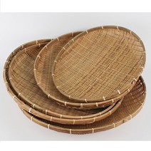 대나무 대형 원형채반 5P l 전채반 배추 건조 튀김 부침개 나물 바구니 소쿠리