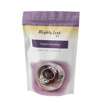 Mighty Leaf 루즈 리프 유기농 브렉퍼스트 티 0.5kg 1파운드 파우치 카페인 홍차 뜨거운 차 아이스 티로 맛있는 꿀이나 설탕으로 플레인 단맛 인퓨저 티볼로 우림