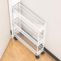틈새수납장 철재 세탁실 폭좁은 이동식 선반, 1