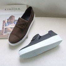 천연양가죽 반응폭발 슬립온4cm 여성캐주얼단화 2color
