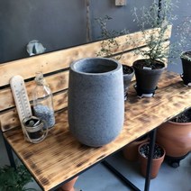 모던 테라스톤 화분 타원형 20x34cm 시멘트색상 #825365ea#, 본상품선택
