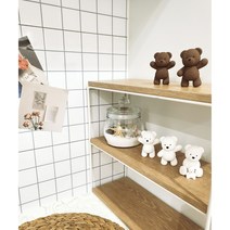 향기조아 탁상용 차량용 곰돌이석고방향제+리필오일set, 브라운안녕, 수선화