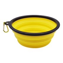 곡물 이송기 휴대용 접이식 실리콘 애완 동물 그릇 350ML/1000ML 강아지 음식 용기 야외 캠핑 개 액세서, 02 Yellow_03 1000ml