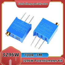 3296 전위차계 키트 고정밀 3296w 가변 저항 10pcs 100r -1m 200r 500r 1k 2k 5k 10k 20k 50k 100k 200k 500k, 10k 옴