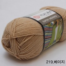 굿울 슈퍼메리노 울혼방사 뜨개질실, 219(베이지)