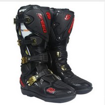 Riding Trider 100% 뉴 모토 사이클 부츠 크로스 가죽 롱 하이 슈즈 화이트 블랙 GP 더티 바이크 사이즈 10-45 B1004, 9, Long black