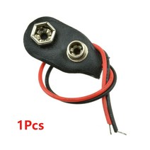 전선 와이어 방수 커넥터 10pcs i 유형 9v 클립 온 배터리 가죽 쉘 블랙 레드 유선 9 볼트 배터리 클립 arduino 용 배터리 홀더, 10개, 1Pcs