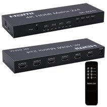DYDOB HDMI 매트릭스 스위처 AUX SPDIF 오디오 추출기 포함 PC PS3 4 HDTV용 4K 60Hz 2x4 2 in out 스플리터, [02] US Plug