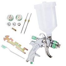 LuckyHigh Gravity Feed HVLP Air Spray Gun Kit with 3 Fluid Nozzles 1.4mm 1.7mm 2.0mm 600cc (20 oz), 1개