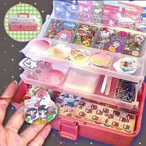 팬시버디 키링 꾸미기 세트 DIY 생일 선물 만들기 스티커, 중