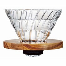 Hario V60 유리 커피 드리퍼 사이즈 02 올리브 우드, Size 02