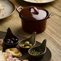 루전 실용적인 러스틱 로스트 팟 라운드 대 명품 테이블, 단품, 색상:레드