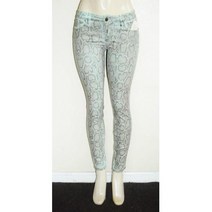 여자게스청바지 392269778672GUESS Women’s Brittney Skinny Ankle Snake Foil Print Jeans Mint Wash sz 24