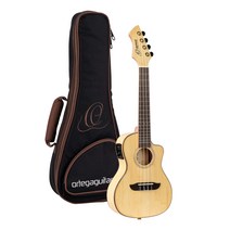 Ortega Guitars 4줄 호라이즌 시리즈 Revese 헤드스톡 콘서트 어쿠스틱-일렉트릭 우쿨렐레 백 포함 오른쪽 내추럴 (RUBO-CE)