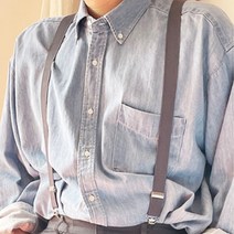 회색 성인용 바지멜빵끈 어르신 Y자형어깨 스트랩벨트