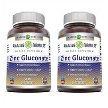 Amazing Nutrition Formulas Zinc Gluconate 어메이징 뉴트리션 징크 글루코네이트 아연 50mg 250정 2팩