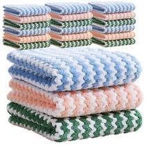 하트민 컬러 극세사 물먹는 행주 파랑, 물결무늬 3색(30*30), 7세트