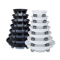 마이플랜트 이동식 원형 화분받침대, 블랙