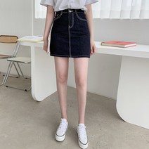티데일리 화이트스티치 생지 미니 스커트 여성용 데님 청치마