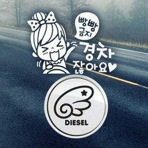 아트박스/제제데코 P_초보빵빵금지경차여자 반사+주유구날개좌측, 옵션선택:본품, 단품