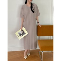 반팔 플리츠 주름 롱 원피스 오버핏 홈웨어