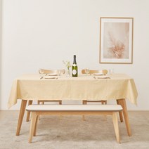 룰루홈 린넨 방수 코팅 식탁보 테이블보 5색 다양 사이즈, (90x130 cm), 린넨 노란베이지