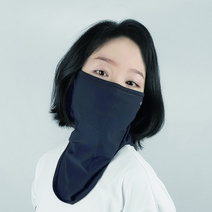 믹스어블 국내생산 넉넉한 전체 메쉬 자외선차단 얼굴 안면 가리개 페이스커버 워머, 블랙