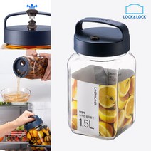 LocknLock 락앤락 매실청통 1500ml 청담는유리병 담근주 밀폐 Glass Canister 1.5L, 1개
