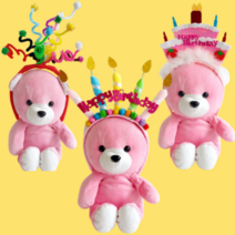 생일 파티 머리띠 해피벌스데이 큐빅 메탈 헤어밴드 스프링 케이크 하트 촛불 해피버스데이 캐릭터, 3 케이크 하트