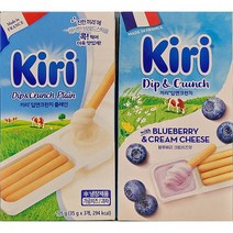 kiri 끼리 딥앤크런치 105g (35g X 3개) (플레인 블루베리 크림치즈맛/ 2종 택1) / 프랑스, 블루베리 크림치즈맛, 35g, 3개