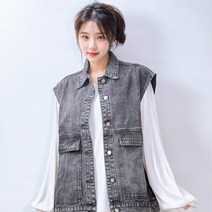 [봄신상/당일출고] 오버핏 데님 조끼 2color