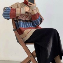 니트 스웨터 가디건 라운드 빈티지 일본 하라주쿠 레트로 홍대