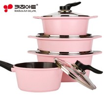 무배 키친아트 냄비세트 신혼냄비 코팅냄비 코치나 4종(18편수+20양수+24양수+24전골), 코치나 4종(18편/20양/24양/24전)