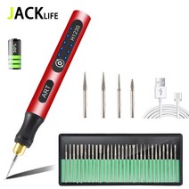 우드카빙 목공 나무 조각칼 USB 무선 회전 도구 키트 목공 조각 펜 DIY 쥬얼리 금속 유리 미니 드릴, 10 34pcs