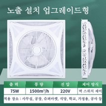 Aiiyya 천장형 선풍기 리모콘 공기순환 팬 LED조명 상용 사무실용, 노출 설치, 업그레이드형, 벽 스위치 제어