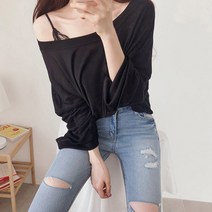 서멀 오프숄더티셔츠