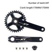 자전거크랭크 픽시크랭크 크랭크암 racework xt 자전거 크랭크셋 바텀 브래킷 mtb 크랭크 체인링 할로우테크 크랭크 암 for mountain bike 통합, 34t 노 bb, 175mm, 02 34T no BB_02 175mm