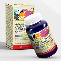 오리진 칠드런스 츄어블 멀티 비타민 철분 1000MG 90정 비타민 B C D