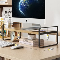 사무실 컴퓨터 높은 2단 랙 PC보관함 모니터 키보드 수납함, P