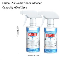 차량실내세차 자동차 청소 시트 가죽 클리너 2PCS Foaming Sprayer Air Conditioner Cleaner Multipurpose No Washing Cleanin, [02] 60MLX2PCS