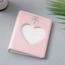 포카홀더 Photocard Holder 3 인치 포토 앨범 러브 하트 스타 컬렉션 스티커 미니 Instax 바인더 카드 용, 12 분홍색