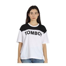 Filles A Papa Ladies T-Shirt White Black Jersey With Tombo Brand Size 012 - TOM-WHITEBLACK