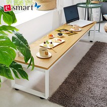 스틸 좌식테이블 1600x400, 아카시아-블랙다리