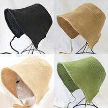 (1+1색상랜덤)BBH4여성 보넷 벙거지모자 턱끈 와이어 지사 버킷햇 여름