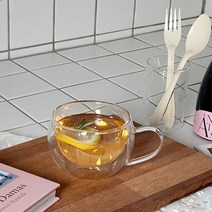 디작소 더블글라스 허브티 커피잔 찻잔 (260ml), free, one color