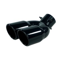 자동차소음기 범용 63mm 자동차 입구 더블 배럴 후면 배기 팁 테일 파이프 머플러 블랙 티타늄 출구 스테인